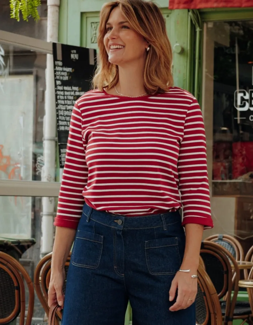 Marinière coton rouge