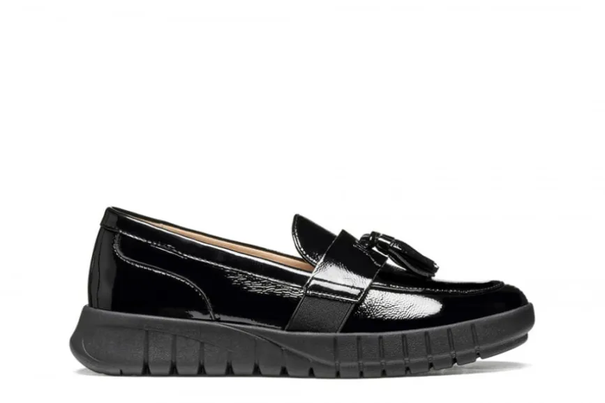 Mocassin souple cuir noir GEOX
