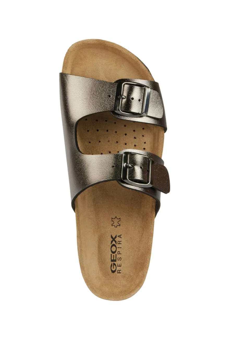 Mules cuir argenté GEOX