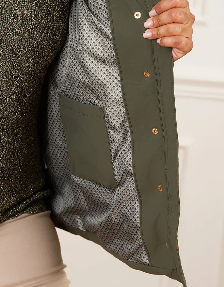 Parka kaki détails or