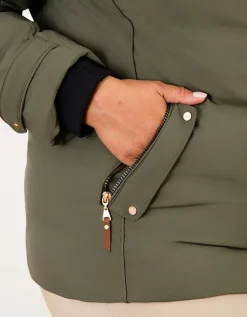Parka kaki détails or