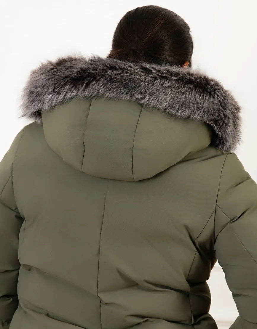 Parka kaki détails or