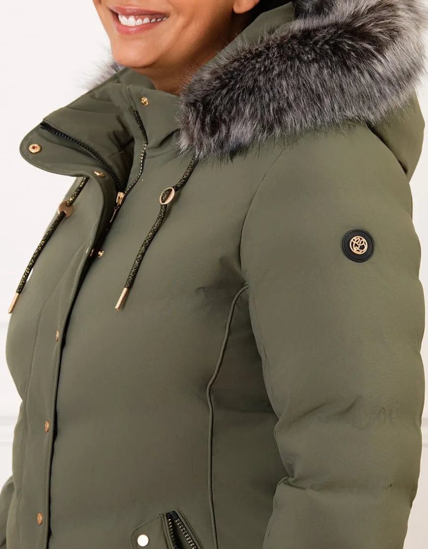 Parka kaki détails or