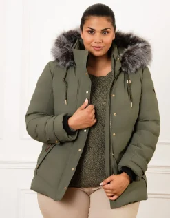 Parka kaki détails or