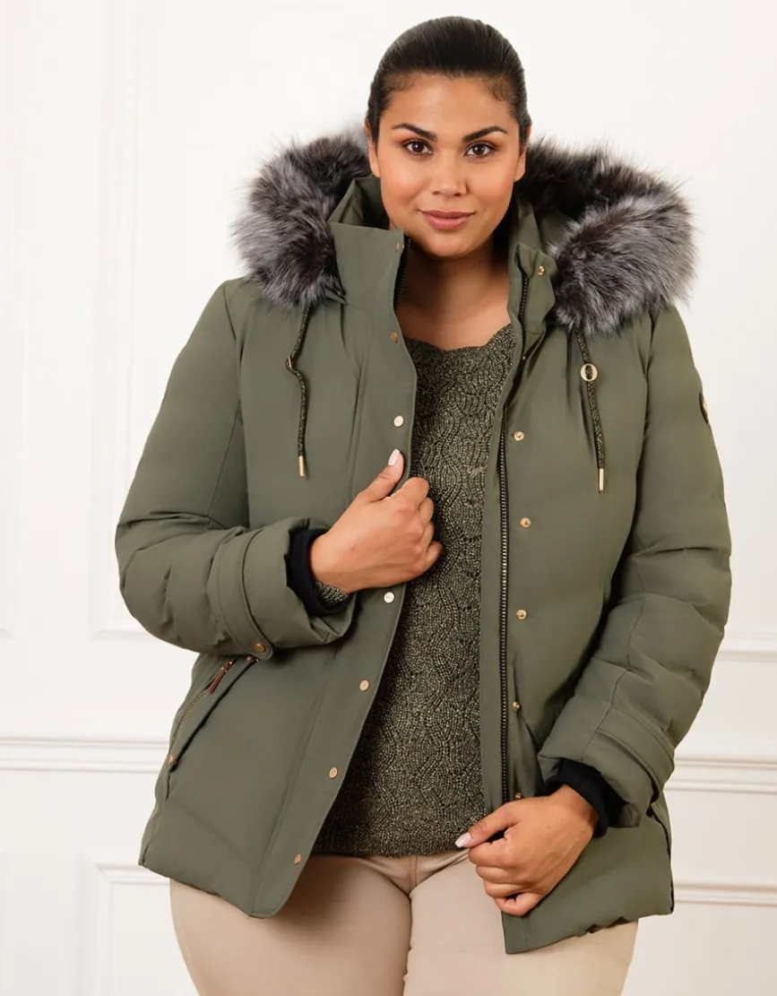 Parka kaki détails or