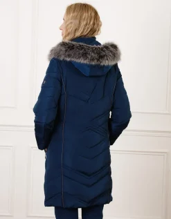 Parka longue bleu marine
