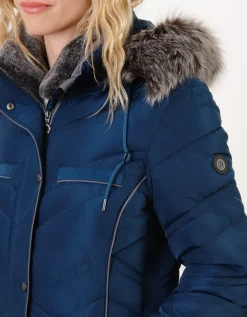 Parka longue bleu marine