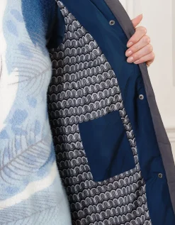 Parka longue bleu marine
