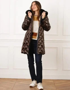 Parka longue chocolat