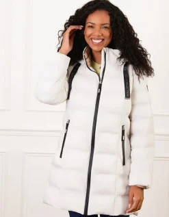 Parka longue écru mat