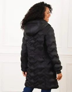 Parka longue noire mat