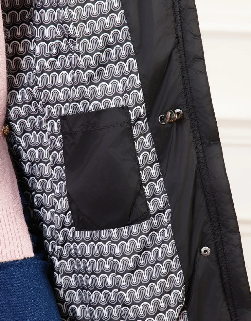 Parka longue noire mat