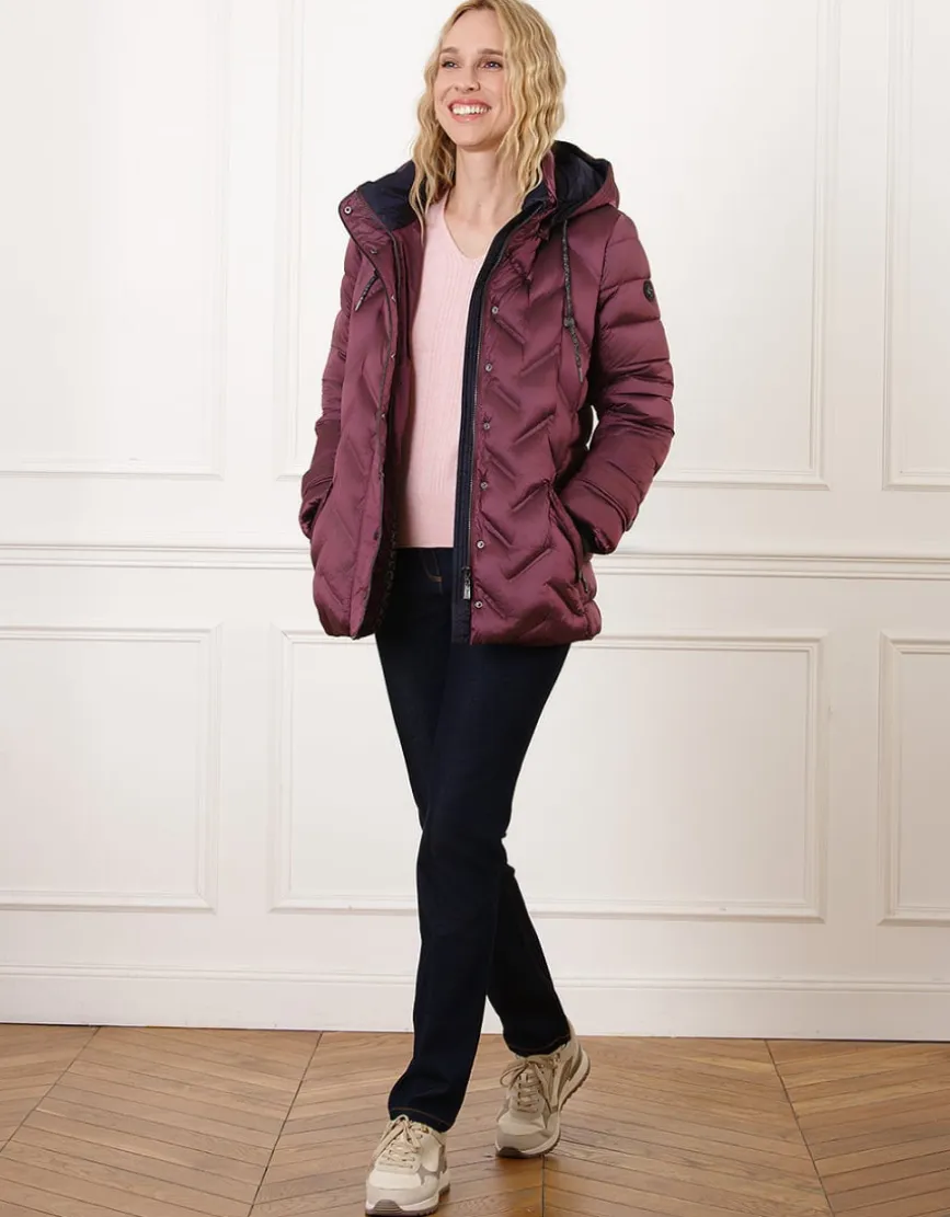 Parka satinée prune