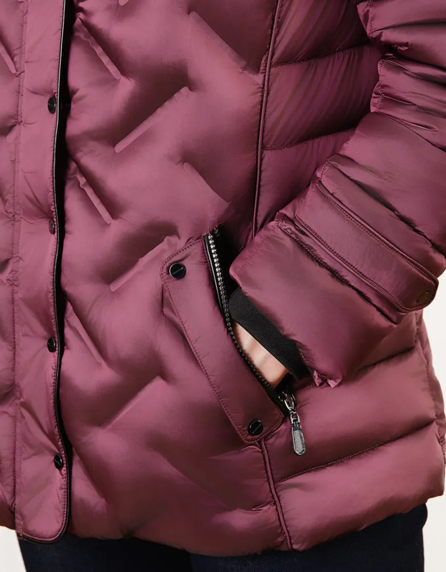 Parka satinée prune