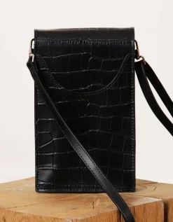Pochette noire croco
