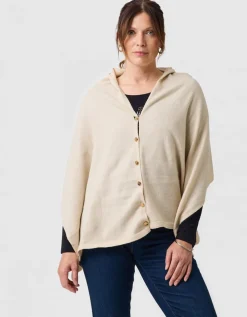 Poncho maille beige