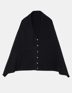 Poncho maille noir