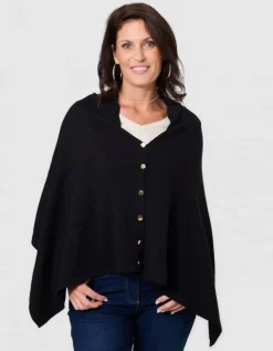 Poncho maille noir