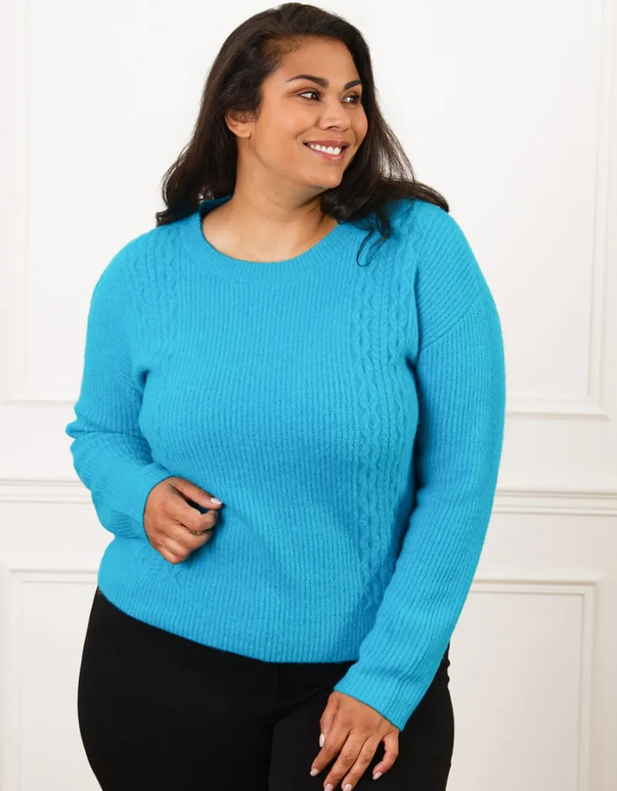 Pull chaud bleu turquoise