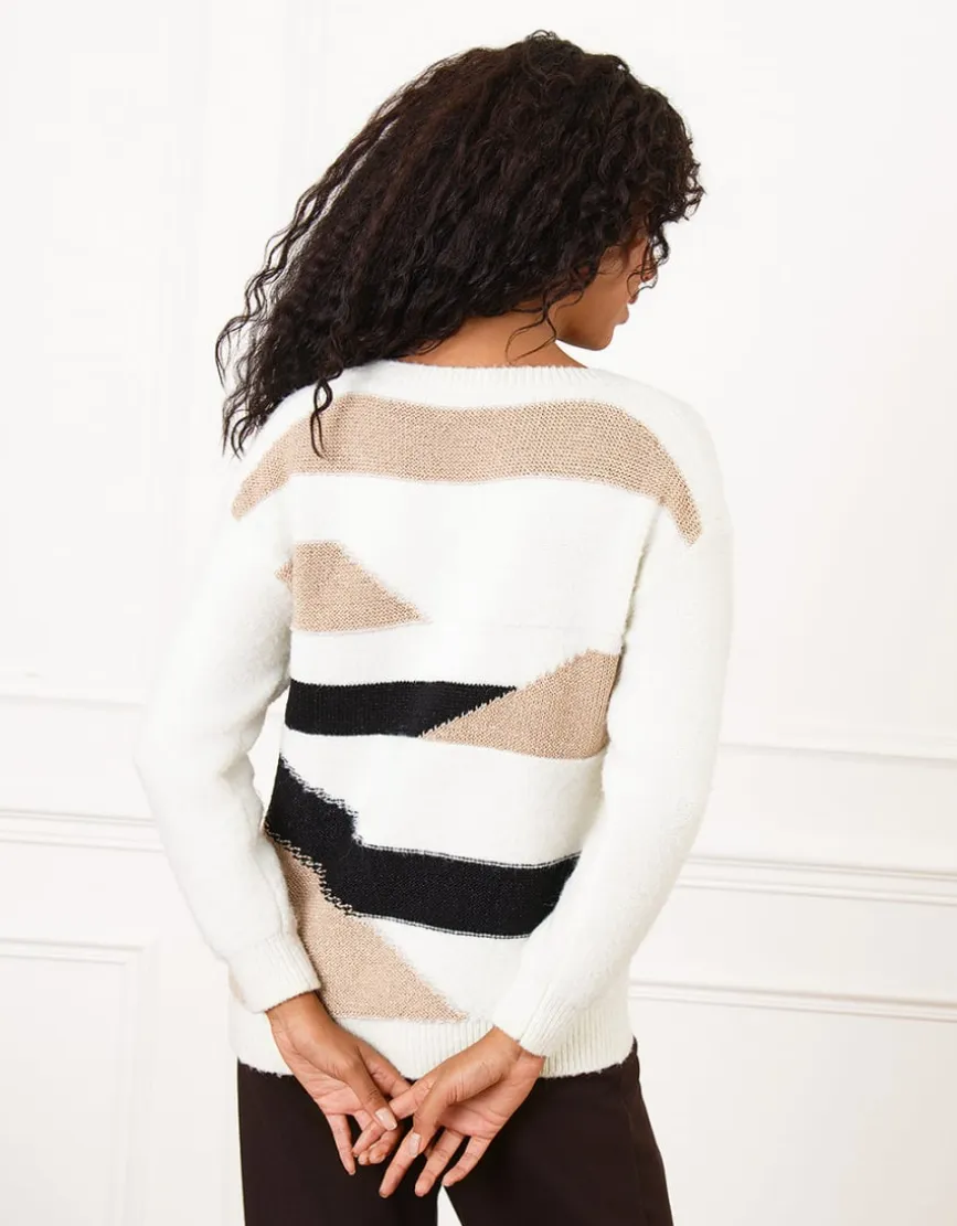 Pull chaud patch écru