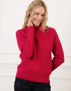 Pull chaud rose boutons