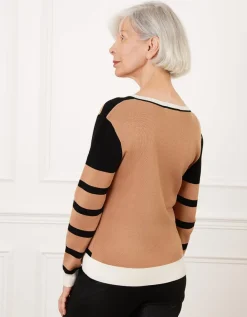 Pull color block camel