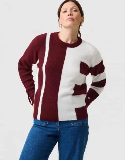 Pull color-block rouge
