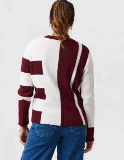 Pull color-block rouge