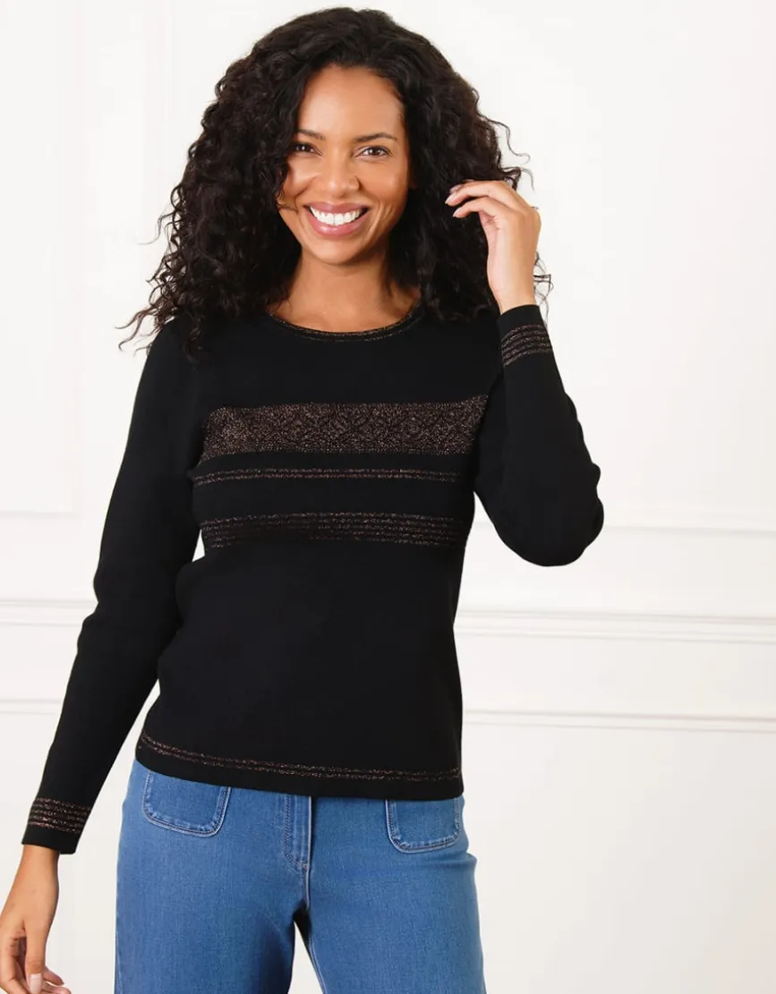 Pull col rond noir