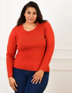 Pull col rond orange