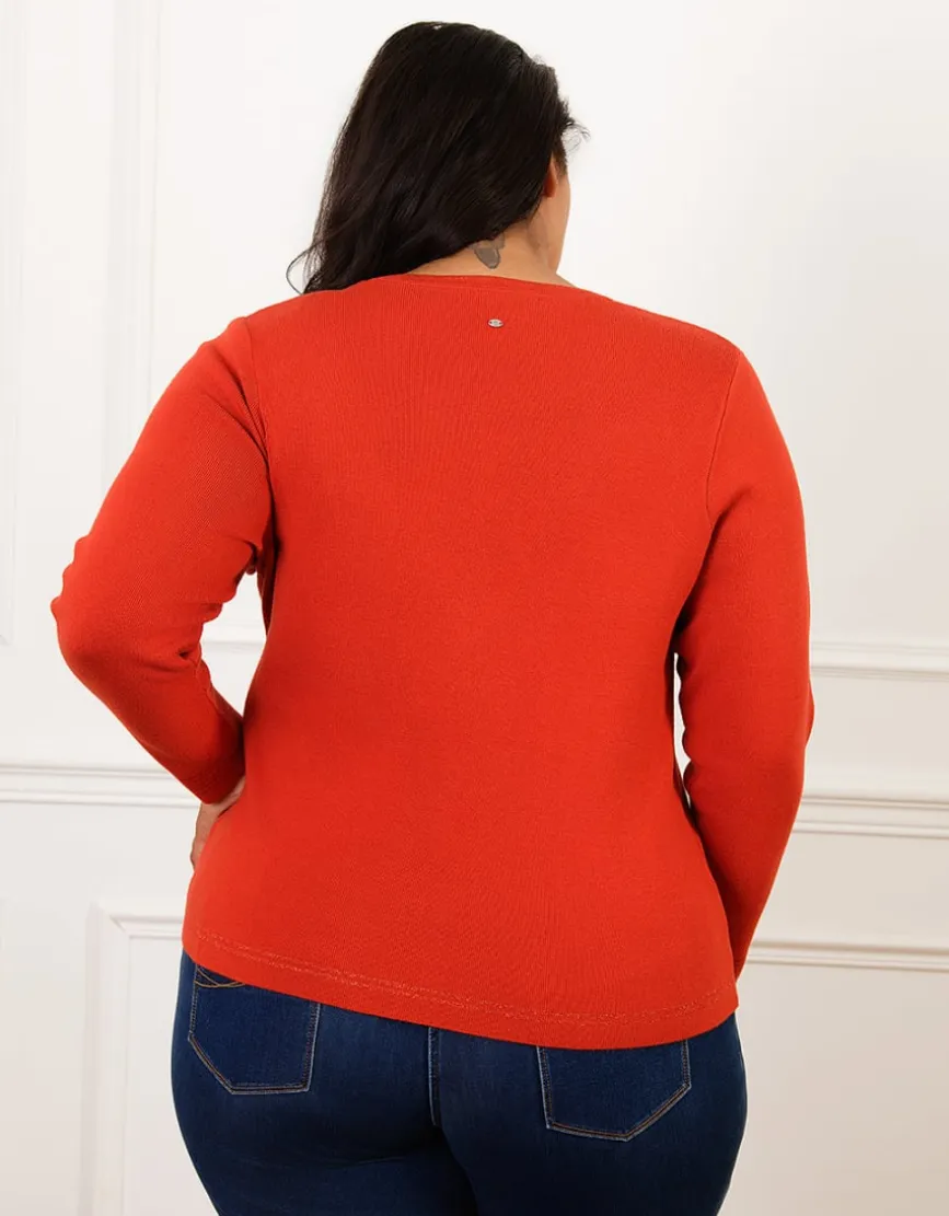Pull col rond orange