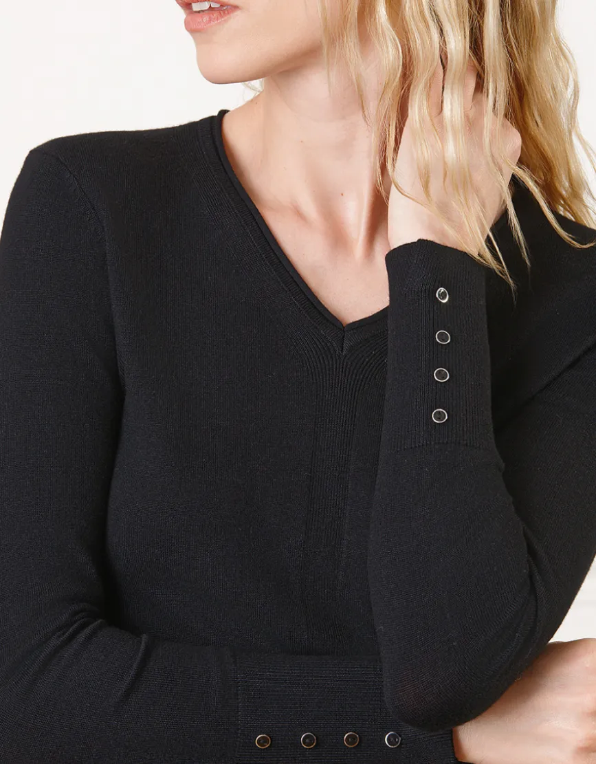 Pull col V noir