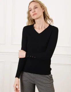 Pull col V noir
