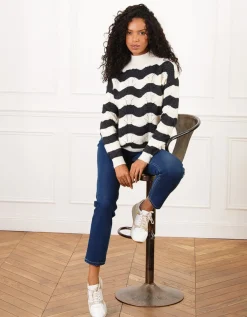 Pull écru maille ajourée