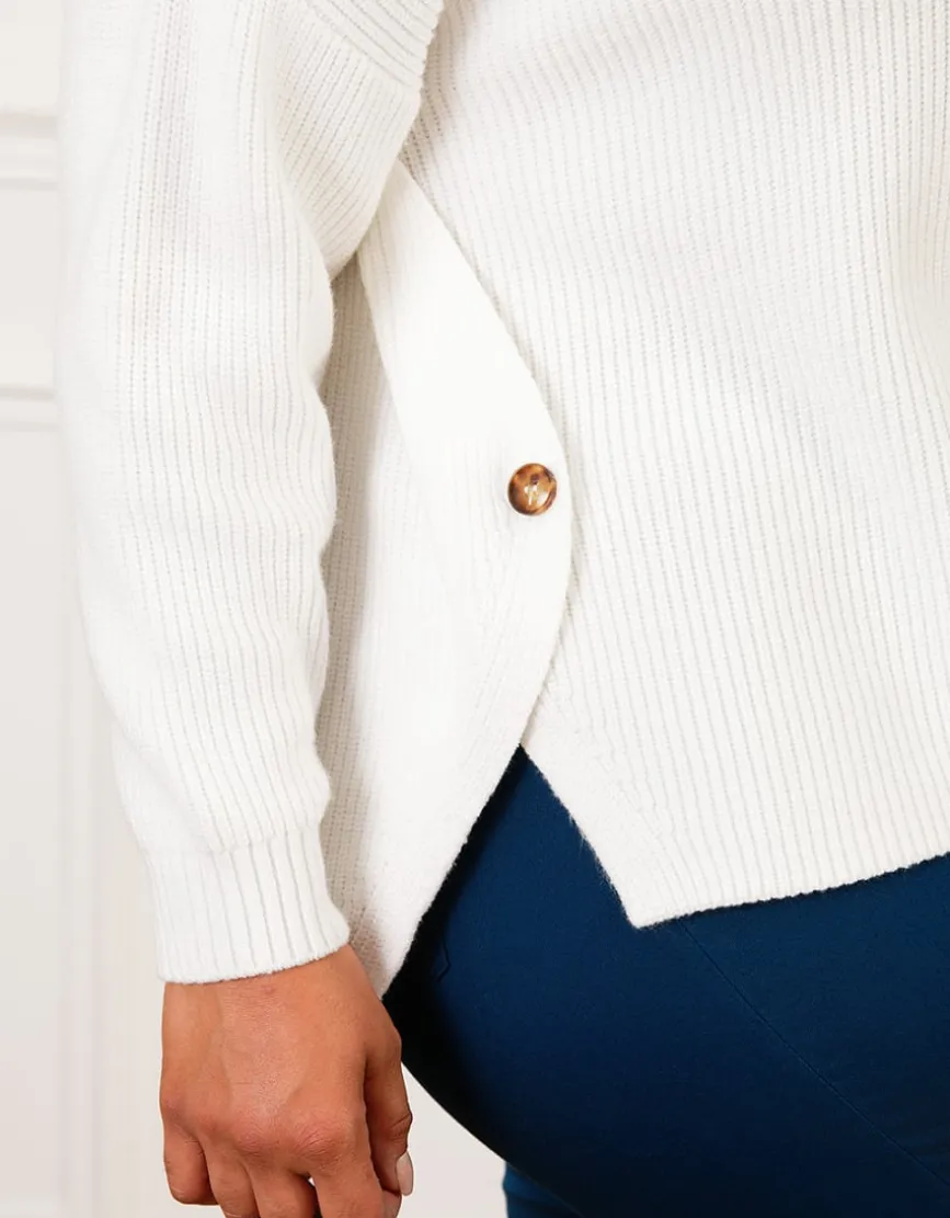 Pull écru maille torsadée