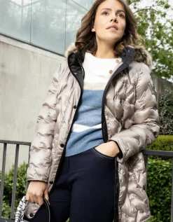 Pull duveteux bleu rayé