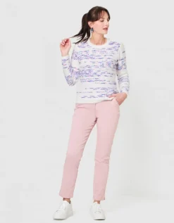 Pull duveteux motif écru