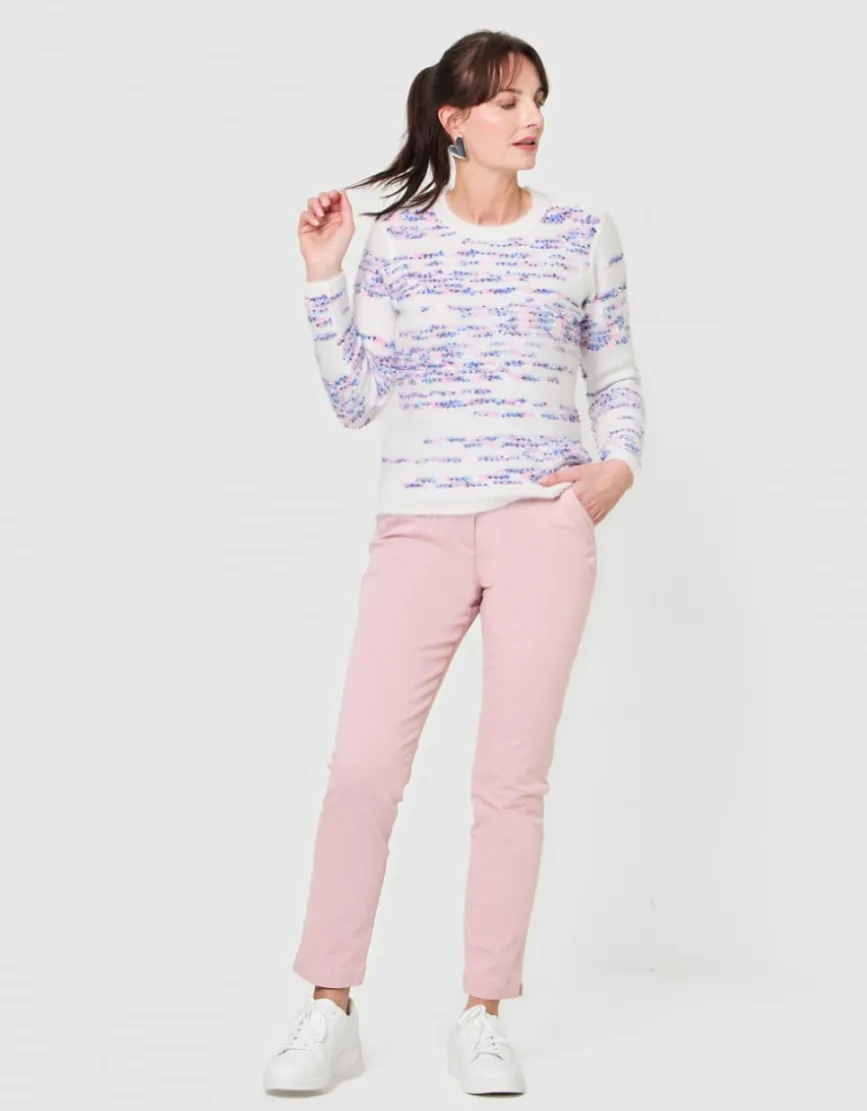 Pull duveteux motif écru