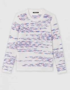 Pull duveteux motif écru