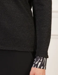 Pull 2 en 1 noir motif