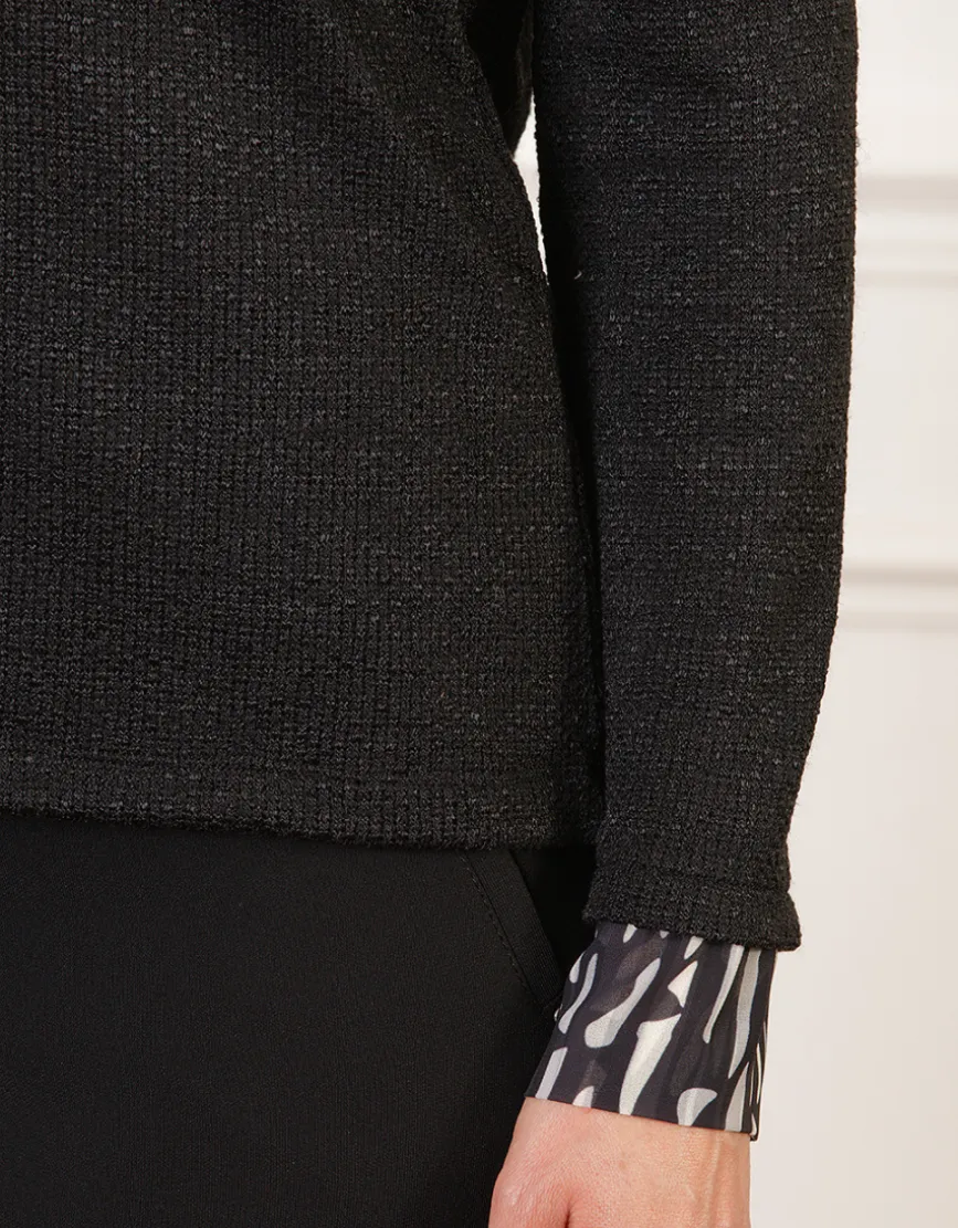 Pull 2 en 1 noir motif