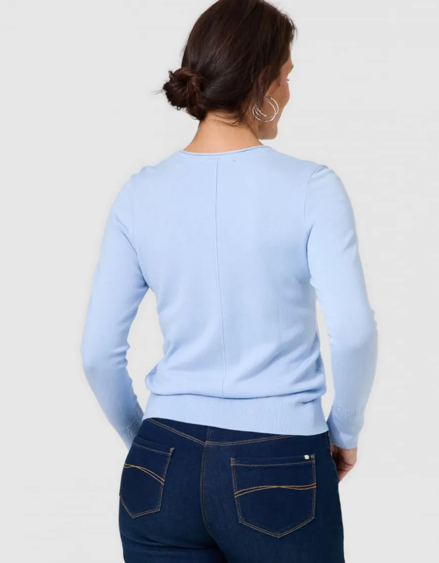 Pull fantaisie bleu clair