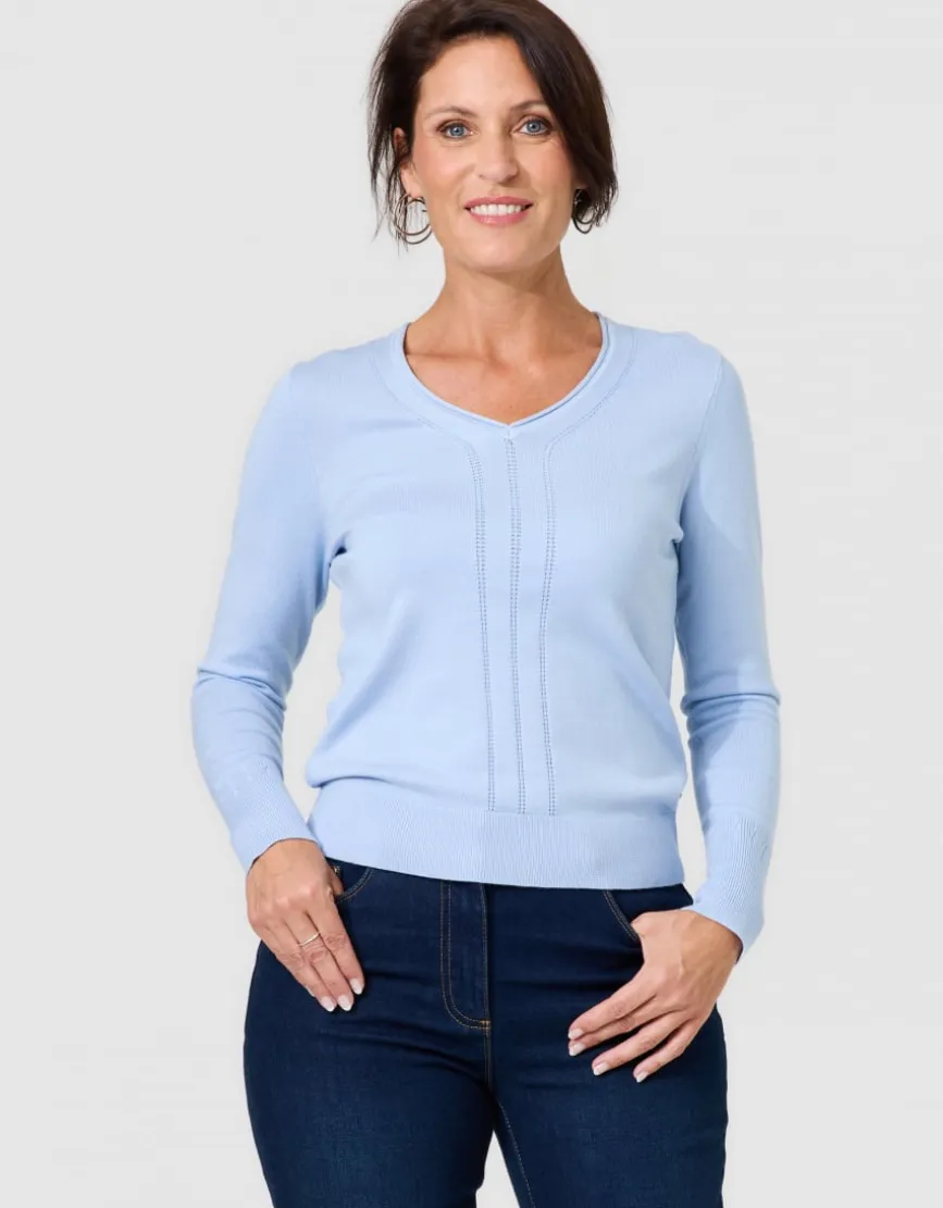 Pull fantaisie bleu clair