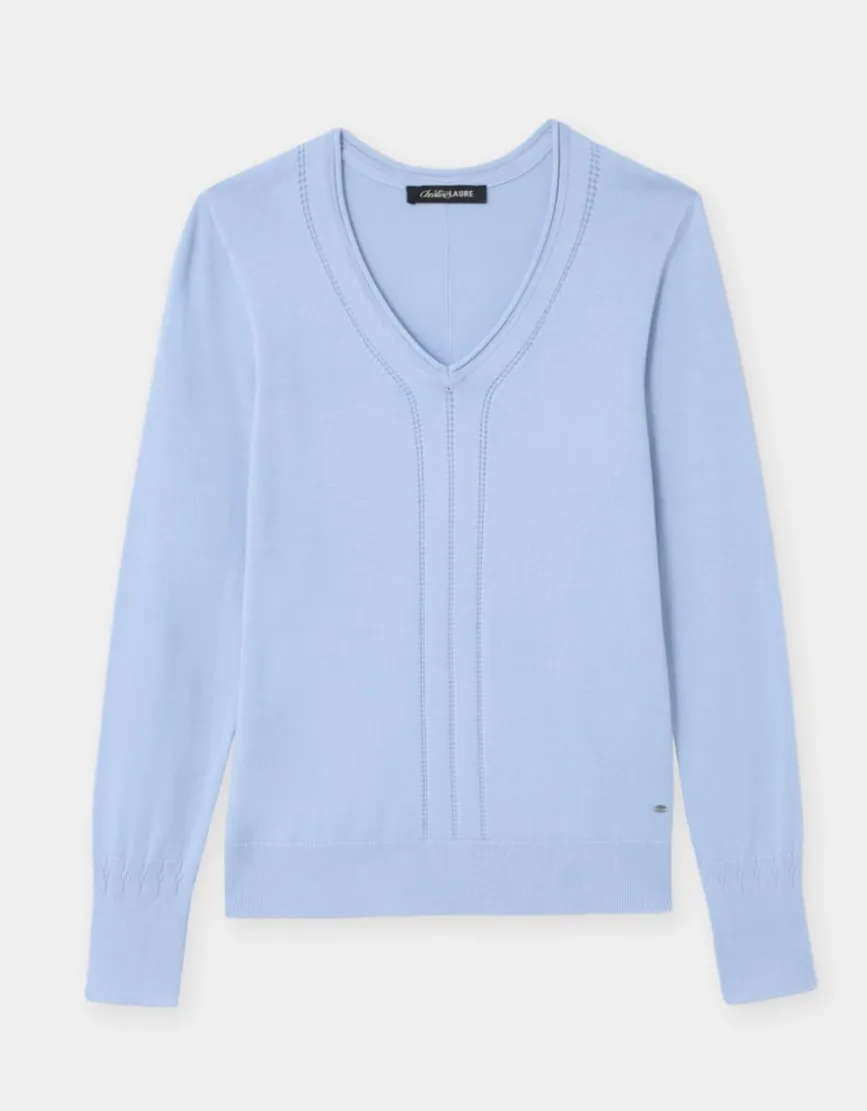 Pull fantaisie bleu clair