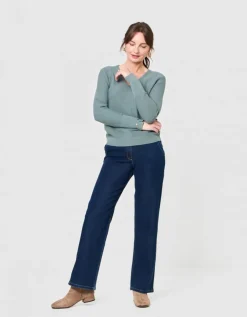 Pull fantaisie coton kaki