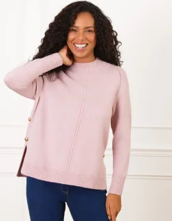 Pull irisé ajouré rose