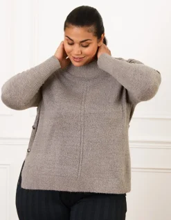 Pull irisé ajouré taupe