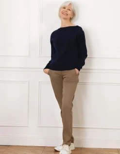 Pull laine torsades bleu