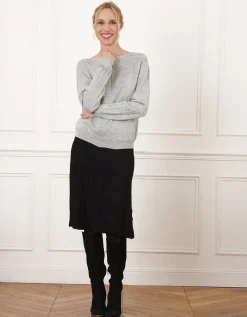 Pull laine torsades gris