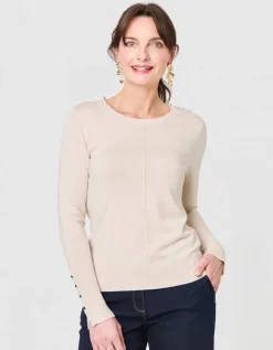 Pull maille fine beige